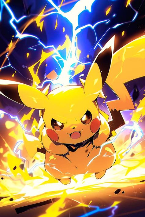 Digital Art Anime Wallpaper, Pfp Digital Art, Pokemon Cards Charizard, Thunder Pokemon, Pokemon Pfp, Wallpaper Pokemon, Pikachu Tattoo, Thor Wallpaper, Anime Fan Art