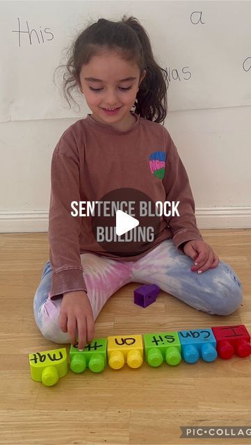 ‎Natalia  نتاليا‎ on Instagram: "Sentence block building! A Fun way to build sentences!  What’s even better is that you can write on the blocks with a white board marker and erase to make more challenging sentences.    #earlychildhoodeducation #playlearningideas #toddlersactivity #kidsactivities #montessoriathome #toddleractivities #montessoritoddler #preschoolathome #readingtime #buildingsentences  #homeschool#preschoolactivities #preschool #diyplayideastoddlerplay" Build Sentences Activities, Build Sentences, Sentence Building Activities, Board Marker, Sentence Activities, Block Building, Sentence Building, Childs Play, Lego Blocks