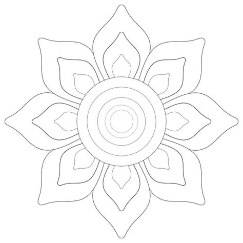 Simple Flower Drawing Easy, Ready Rangoli, Rangoli Drawing, Nakshi Katha, Pookalam Design, Simple Flower Drawing, Acrylic Rangoli, Pencil Drawings Of Flowers, Rangoli Designs Simple Diwali