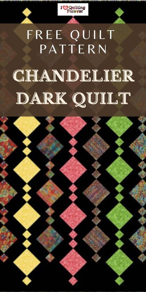 Free Quilt Pattern: Chandelier Dark Quilt Bead Keychain Patterns, Dark Quilt, Bead Patterns Free, Chandelier Dark, Blue Quilt Patterns, Keychain Patterns, Charm Pack Quilt Patterns, Charm Square Quilt, Bright Quilts