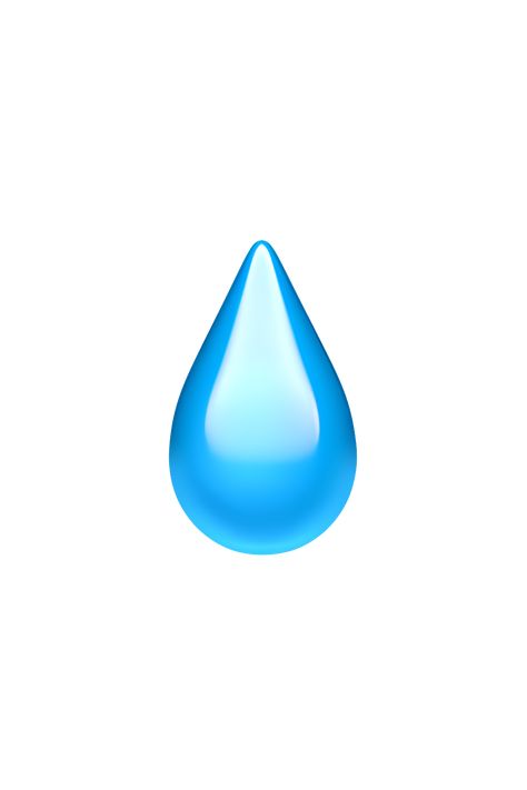 The 💧 droplet emoji appears as a small, tear-shaped droplet of water. It is depicted in a light blue color with a shiny, reflective surface, giving the impression of a fresh, clean drop of water. The droplet is often used to represent water, rain, tears, or other liquids. Rain Emoji, Water Emoji, Tear Png, Anime Face Shapes, Iphone Png, Emojis Iphone, Apple Emojis, Sea Creatures Drawing, Geometric Photography