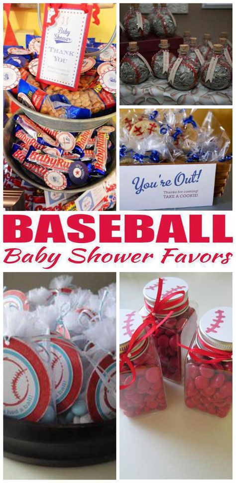 9 Baseball baby shower party favor ideas you will love. Fun and easy Baseball baby shower party favor ideas for your guests. Baby Boy Baseball Shower Ideas, Little Slugger Baby Shower Ideas, Baseball Baby Shower Favors, Baseball Baby Shower Decorations, Baseball Party Decor, Baby Shower Party Favor Ideas, Baseball Party Invitations, Baby Shower Party Favors Boy, Baseball Baby Shower Invitations