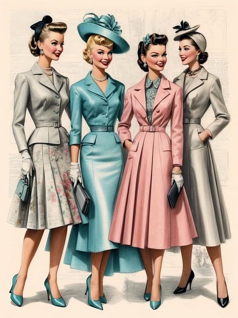 1955 Womens Fashion, 1950s Business Woman, Trad Housewife, 50s Outfits For Women, 1959 Fashion, Record Ideas, 1940s Fashion Women, 1950 Women, 1950s Women