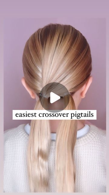 Audrey McClelland on Instagram: "EASY CROSSOVER PIGTAILS 💜 I love this hairstyle, it’s so cute and pretty. I think this is such a great one as is or by adding some ribbons. Love love love 💗  . I share all of my hair products that I love and use above in the highlights.  . #pigtails #pigtail #schoolhairstyles #schoolhair #simplehairstyles #simplehair #simplehairstyle #easyhairstyles #easyhairstyle #easyhairstylesforgirls #cutehairstyles #cutehair #hairvideo #hairideas #hairinspo #hairinspiration #hairvideos #hairidea #hairstyles #hair #hairstyle #hairtutorial #hairtutorials" Easy Pig Tail Hairstyles, Girl Pigtail Hairstyles, Easy Pigtail Braids, Pigtail Updo, Toddler Pigtails Hairstyles, Crossover Pigtails, Pig Tails Hairstyles Kids, Pigtail Hairstyles For Kids, Easy Toddler Girl Hairstyles