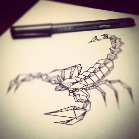 Geometric Scorpion, Sketch Geometric, Hand Guide, Scorpio Szn, Singapore Tattoo, Learn To Tattoo, Fun Tattoo, Finger Tats, Scorpio Tattoo