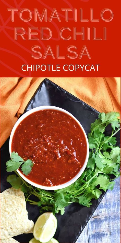 Chipotle Red Sauce Recipe, Chipotle Tomatillo Salsa Recipe, Chipotle Mild Salsa Recipe, Chipotle Copycat Recipes Salsa, Chipotle Hot Salsa Copycat, Chipotle Red Salsa Copycat, Copycat Chipotle Salsa, Chipotle Red Sauce, Chipotle Red Salsa