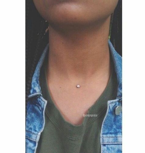 Microdermal Piercing Chest, Dermal Piercing Chest, Chest Dermal, Chest Piercing, Neck Piercing, Microdermal Piercing, Constellation Piercings, Double Cartilage Piercing, Body Necklace