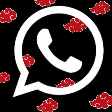 #akatsuki #whatsapp #app #logo #icon #naruto #black #iphone #freetoedit Akatsuki App Icons, Naruto Black, Whatsapp App, Whatsapp Logo, Black Iphone, App Logo, Logo Icon, Logo Icons, App Icon