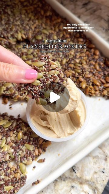 Megan Murphy on Instagram: "Easy Flax Seed Crackers made with just 4 ingredients — crispy, nutritious, high in protein and perfect for snacking. 🙌🏻

Full recipe is on my website (click the link in my bio) or drop FLAX below and I’ll send you the link 📥 

Inspired by: @carolinagelen 

#flaxseedcrackers #crackers #homemadecrackers" High Protein Crackers, Protein Balls Flax Seed, Hemp Seed Crackers, Flax Meal Crackers, Healthy Nut And Seed Crackers, Flax Seed Crackers, Megan Murphy, Seed Crackers Recipe, Make Your Own Crackers