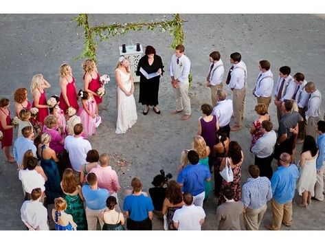 Intimate circle beach wedding. Bring it in close! Standing Ceremony, Intimate Beach Wedding, Folly Beach Sc, Simple Beach Wedding, Wedding Beach Ceremony, Ceremony Seating, Beach Wedding Photos, Seating Plan Wedding, Wedding Photography Styles