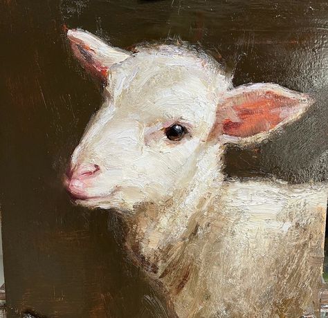 Lamb Side Profile, Lamb Reference, Lamb Sketch, Lamb Portrait, Lamb Aesthetic, Lamb Illustration, Lamb Painting, Lamb Drawing, Sacrificial Lamb