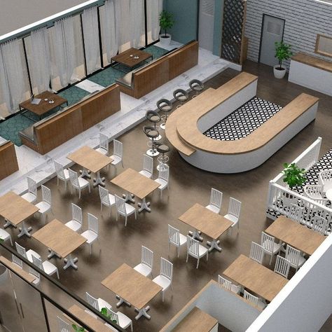 Floor Design Restaurant, Self Service Restaurant Design, Cafe Interior Layout, Cafeteria Design Plan, Restaurants Layout, Restaurant Floor Design, Restaurant Architecture Concept, Cafe Design Plan, Restaurant Building Design