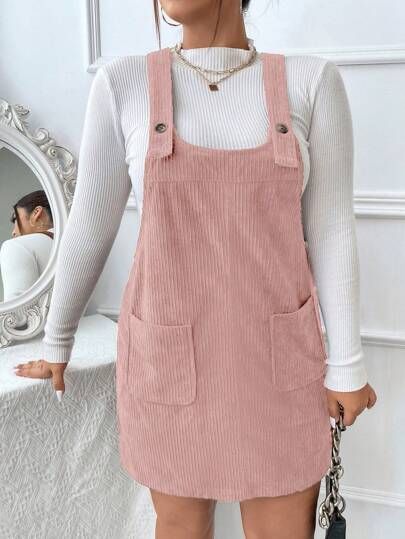 Cord Pinafore Dress, Corduroy Overall Dress, Pinafore Dress, Overall Dress, Dress Pink, Fashion Online Shop, Online Fashion, All Fashion, Plus Size Dresses