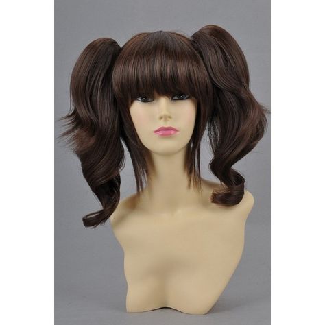 Long slight curly wavy dark brownwith pigtails cosplay wig YURI Kuji... ❤ liked on Polyvore featuring hair Wavy Pigtails, Pigtail Wig, Messy Bangs, Ponytail Wig, Hair Styling Tools, Brown Wig, Curly Hair Care, Cosplay Wig, Cosplay Wigs