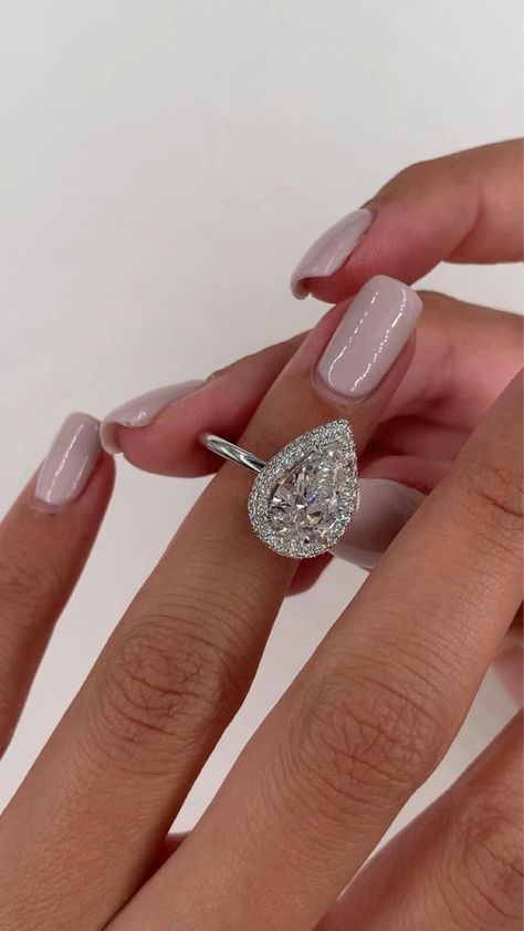 Pear Cut Diamond Engagement Ring, Nails Grunge, Dream Wedding Ring, 14k White Gold Diamond Ring, Pear Diamond Rings, 3 Carat Diamond, Future Engagement Rings, Grunge Nails, Engagement Ring For Women