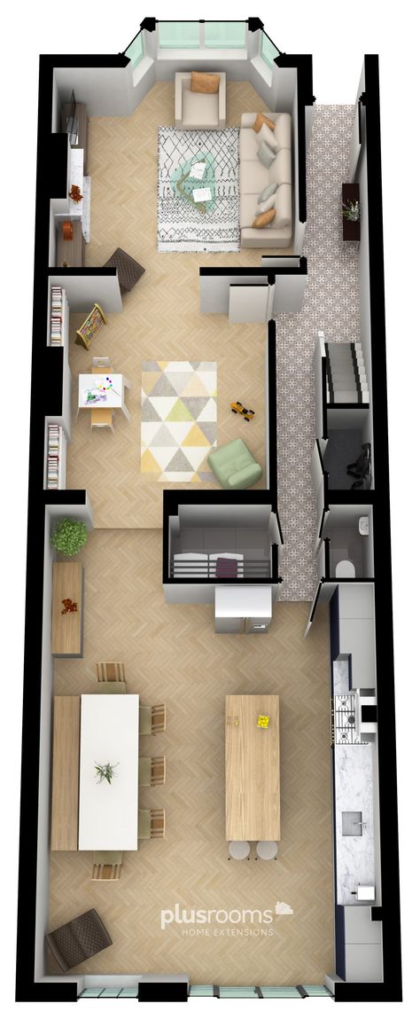 Crawthew Grove - Plus Rooms Victorian Terrace Extension Floorplan, Victorian Extension Floorplan, Terrace House Extension Floor Plans, Victorian Terrace House Extension, Kitchen Extension Floor Plan, Kitchen Extension Terraced House, Victorian Terrace Kitchen Extension, Terrace House Interior Design, Terrace Kitchen Extension