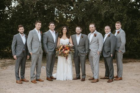 Groomsmen In Different Shades Of Grey, Dark Grey Groomsmen, Mismatched Groomsmen, Gray Groomsmen, Gray Wedding Party, Grey Groomsmen, Groomsmen Inspiration, Gray Groomsmen Suits, Moonlit Forest