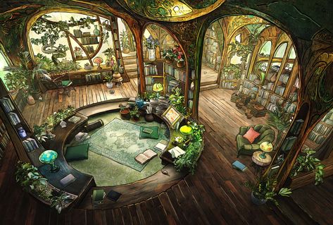 Ewolucje Eevee, Baba Jaga, 동화 삽화, Fantasy Rooms, Library Art, Fantasy Homes, Fantasy House, Fantasy Setting, Fantasy Places