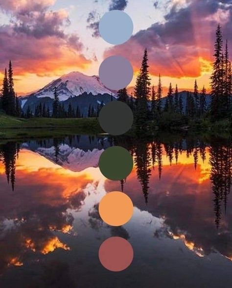 Summer Mountain Color Palette, Fireweed Color Palette, Alpenglow Color Palette, Sunny Colour Palette, Sunset Color Palette Bedrooms, Sunrise Colors Palette, Desert Sunrise Color Palette, Grounding Color Palette, Sunset Branding Design