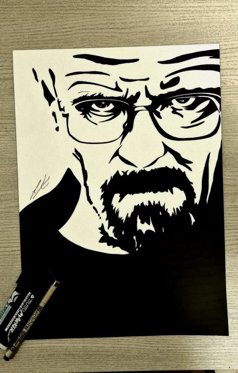 Black Phone Drawing, Breaking Bad Drawings, Breaking Bad Dibujo, Breaking Bad Sketch, Breaking Bad Painting, Breaking Bad Drawing, Walter White Drawing, Breaking Bad Art, Bad Painting