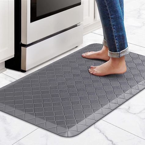 【EXTRA SOFT】Extra thick (0.47inch) kitchen mats are ergonomically designed for your comfort and are perfect choice for for people who spends a lot of time on their feet at work or at home.Cushioned support help improve circulation and posture while maintaining the firmness needed to keep a steady footing. Floor Office, Rug For Kitchen, Anti Fatigue Mat, Rug Runner Kitchen, Kitchen Mats, Kitchen Mats Floor, Kitchen Runner, Kitchen Floor, Kitchen Mat