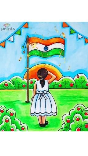 Republic Day Art For Kids, Children's Day Drawing Competition, Independence Day Easy Drawing, Class Drawing School, Republic Day Drawing For Kids Easy, Republic Day Drawing For Kids, Flag Drawing For Kids, Cartoon Art Drawing Easy, Drawing For Class 3