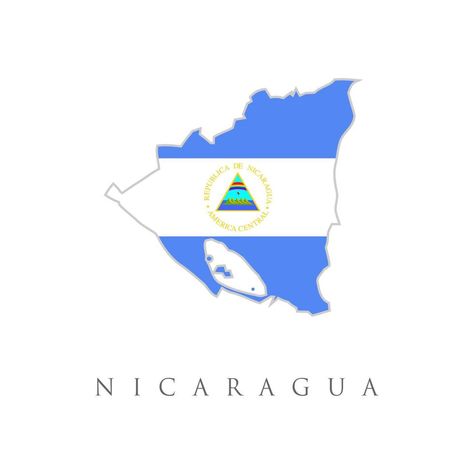 Flag of the Republic of Nicaragua overlaid on outline map isolated on white background. Map Of Nicaragua With Flag As Texture Isolated On white Background. Vector Illustration Nicaragua Flag, Countries Of The World, The Flag, The Republic, Nicaragua, Bad Girl, Quotes Deep, Country Flags, Vector Art