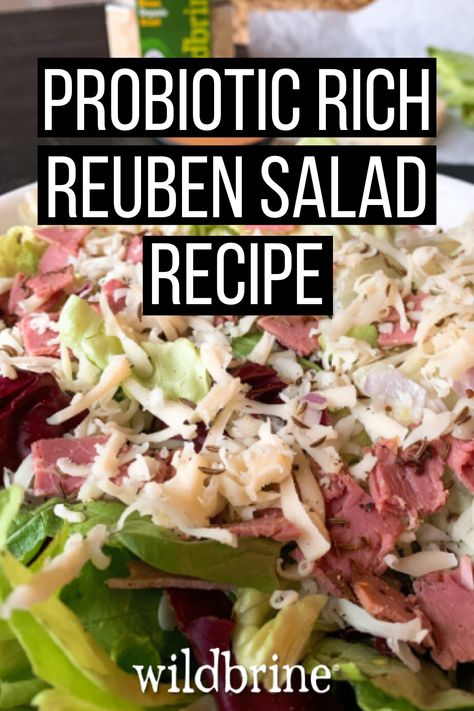 Sauerkraut Salad Healthy, Salad With Sauerkraut, Reuben Salad With Cabbage, Rueben Salad, Ruben Salad, Reuben Salad Recipe, Reuben Salad, Probiotic Recipes, Ww Salads