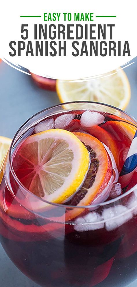 Using just 5 simple ingredients, this fresh and fruity sangria recipe is ideal for entertaining and perfect for making ahead of time. Made with blood oranges, lemon and orange juice, brandy, triple sec, and spanish red wine! Blood Orange Sangria, Spanish Sangria, Fruity Sangria, Orange Sangria, Red Sangria Recipes, Easy Sangria Recipes, Red Wine Sangria, Lemon Bowl, Liqueurs Recipes