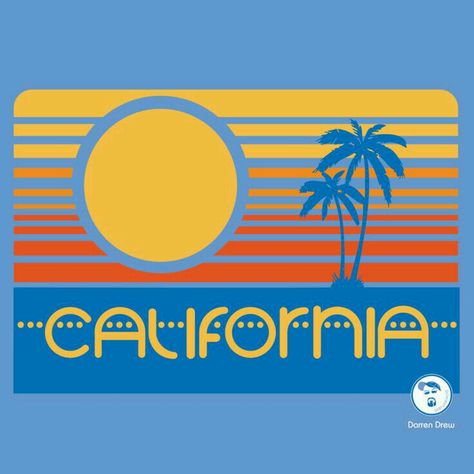 Best state in the whole land!! 70s Shirt Design, 1970s Logo Design, California Graphic Design, 70s Graphics, California Font, Beach Graphic Design, 70s California, 70s Logo, Shirt Tuck