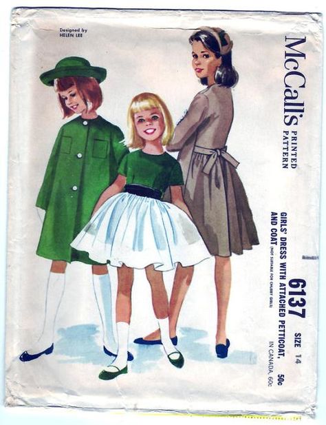 Girls Dress Coats, Helen Lee, Vintage Clothes Patterns, Coat Sewing, Vintage Childrens Clothing, Girls Designer Dresses, Coat Pattern Sewing, Childrens Sewing Patterns, Vintage Girls Dresses