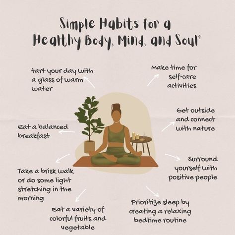 Nourishing Meals, Mindfulness Practices, Simple Habits, Self Care Bullet Journal, Calm Your Mind, Nourish Your Body, Positive People, Mind And Soul, Sleeping Positions