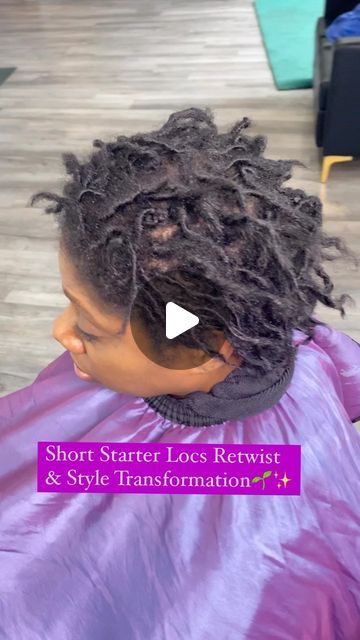 RHICKISHA | LICENSED COSMETOLOGIST, PROFESSIONAL LOCTITIAN on Instagram: "Short Starter Locs Inspo 😍🌱✨.  Thanks for booking with me again Neka 💜👑.  🔒VIP Appointments are available for scheduling on our booking website.  📲Opt into receiving text message reminders once the calendar opens for each new month by texting code “RhiTwists” to (833)-767-0125!   📲Subscribe into receiving text message notifications if cancellations occur by texting code “Cancellations” to (833)-767-0125!   🟣 “Like” us on Facebook @ Rhi-Twists  🟣For pricing, services, availability, announcements, FAQs or booking please click link in our bio.  📌 Save this post for your Locspiration.  .⁣ .⁣ .⁣ .⁣ .⁣  .⁣ .⁣ .⁣ .⁣ #babylocs #blackgirlmagic #pittsburghlocs #dreadhead #dreadlocks #dreadlocs #dreadstyles #healthyha Barrel Twist Short Locs, Starter Loc Styles For Short Hair, Styling Short Dreadlocks, Short Locs Updo Styles, Locs For Short Hair, How To Style Short Dreadlocks, Starter Sister Locs Styles, Locs Styles For Short Hair, Styling Short Locs