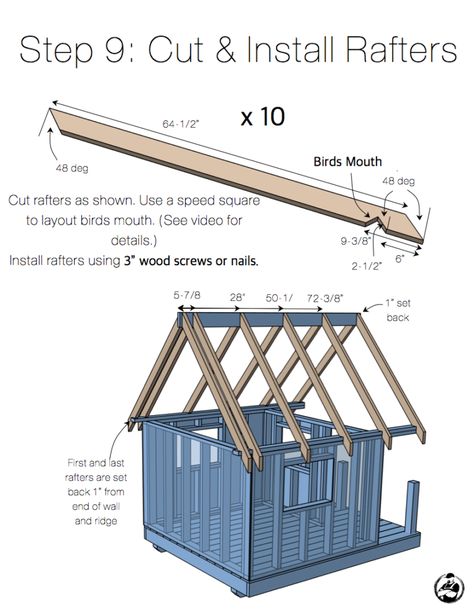 DIY Playhouse Plans - Step 9 Play Houses Diy, Diy Playhouse Plans, Kids Playhouse Plans, Outside Playhouse, Build A Shed, Playhouse Plans, Diy Playhouse, Backyard Playhouse, Build A Playhouse