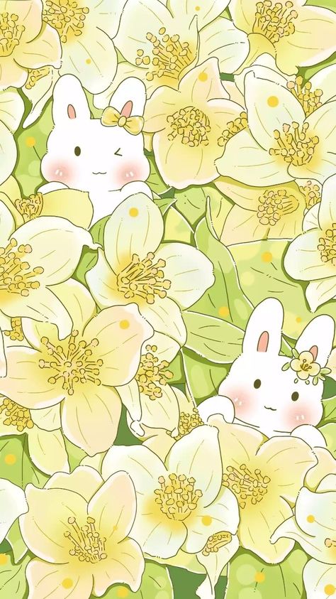 Rabbits, Yellow, Flowers