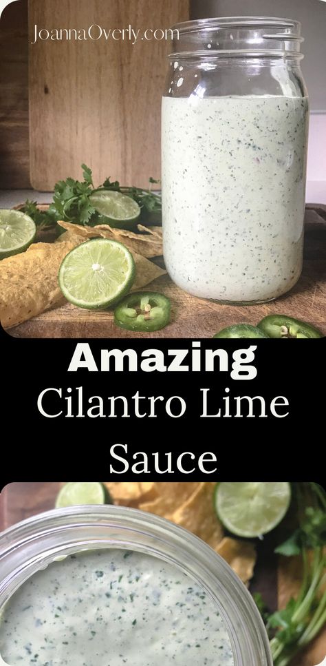 Cilantro Lime Crema Recipe, Grilled Chicken Salads, Lime Sauce Recipe, Creamy Cilantro Lime Sauce, Sauce For Tacos, Lime Crema Recipe, Cilantro Lime Crema, Pollo Tropical, Crema Recipe