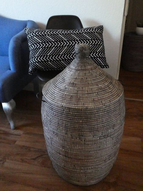 Charcoal Laundry Basket, Black Modern XL Handwoven African Laundry Hamper, Ready to be shipped Black Laundry Basket, Panier Noir Black Laundry Basket, White Laundry Basket, Brown Packing Paper, Rwandan Basket, Floor Basket, Black Laundry, Basket Wall Hanging, Boy Bath, Colorful Baskets