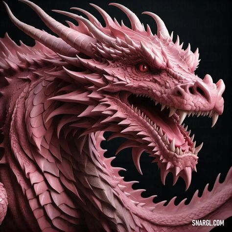 Pink dragon statue with its mouth open. PANTONE, PANTONE 190. Aesthetic fantastic beasts. Follow us and visit our site for more amazing content! #creatures #aesthetic #PANTONE #monster #creepy #scary #monsters #creative #drawing #open #image #statue #concept #Pink #sketch Dragon With Mouth Open, Pink Dragon Aesthetic, Dragon Mouth Open, Creatures Aesthetic, Aesthetic Pantone, Dragon Mouth, Dragon Woman, Monster Creepy, Dragon Reference