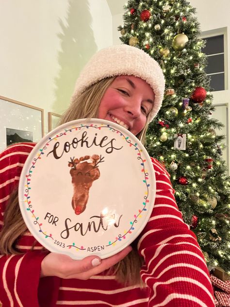 Cookies for Santa plate links!!♥️ #LTKHoliday #LTKSeasonal #LTKfamily Santas Cookie Plate Diy, Diy Christmas Plate, Diy Christmas Cookies, Baby Christmas Crafts, Painted Peacock, Baby Crafts Diy, Ceramic Cafe, Cookies For Santa Plate, Painted Ceramic Plates