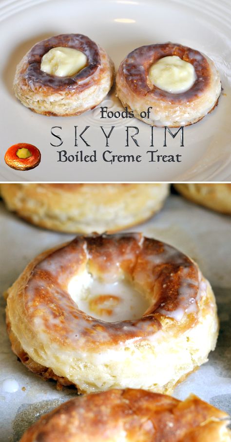 A recipe from The Elder Scrolls V: Skyrim. This food does not have an in-game recipe, so I just implemented some nordic baking techniques to make this recipe. Skyrim Food, Viking Food, Medieval Recipes, Geek Food, Awesome Recipes, Elder Scrolls V Skyrim, Krispy Kreme, The Elder Scrolls, Game Food