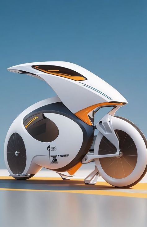 Image of a futuristic bicycle concept with a fully enclosed, aerodynamic frame resembling a sleek spacecraft. Futuristic Bicycle, Maybach Car, Bike Gadgets, Concept Cars Vintage, Electric Transportation, Recumbent Bicycle, Elegant Living Room Design, Power Bike, Cool Sports Cars