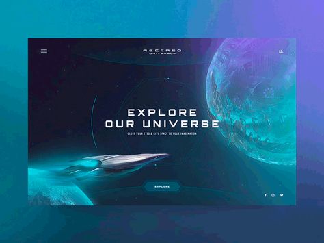 Universe Website Design, Scifi Website Design, Space Website Design, Button Website, Space Website, Website Layout Inspiration, Web Design Websites, Ui Website, Color Design Inspiration