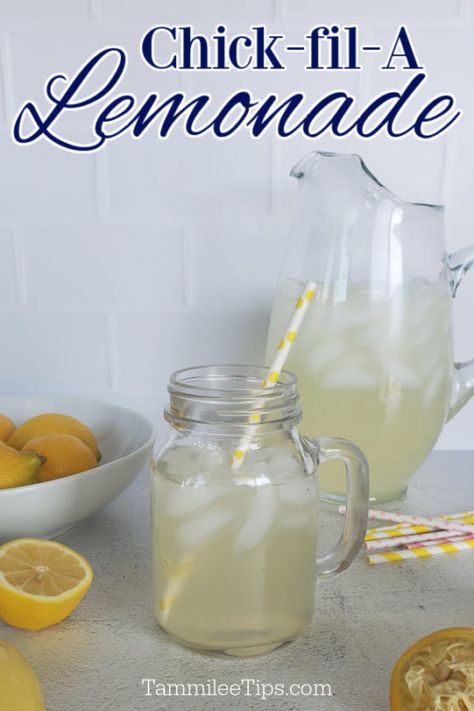 Chickfila Lemonade Recipe, Chick Fil A Lemonade Recipe, Chickfila Lemonade, Chick Fil A Lemonade, Key Lime Lemonade, Drinks For School, Recipes For Treats, Sugar Free Lemonade, Copycat Chick Fil A