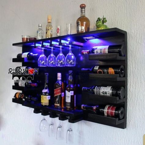 Office Mini Bar Ideas, Home Counter Bar, Mini Bar In Living Room, Small Bar Ideas For Home, Small Bar Ideas, Home Wine Bar, Home Alcohol Bar, Home Bar Design, Diy Home Bar