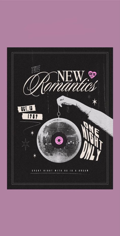 Mirorball, New Romantics, Taylor Swift, hand, vinyl, heart, black, pink, white, poster, wallpaper Wallpaper new romantics Taylor Swift 🩷 🪩 Taylor Swift Concert Poster, Taylor Swift Poster Art, Taylor Swift New Romantics, Swiftie Wallpaper, Taylor Poster, Lyric Wallpaper, What Is Design, Dream Dorm, Poster Inspiration