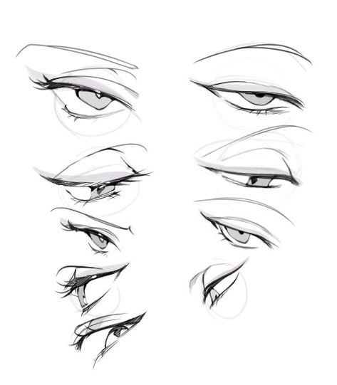 Mata Manga, Lakaran Fesyen, الفن الرقمي, 얼굴 드로잉, Eye Drawing Tutorials, Siluete Umane, Anatomy Sketches, Gambar Figur, Drawing Expressions