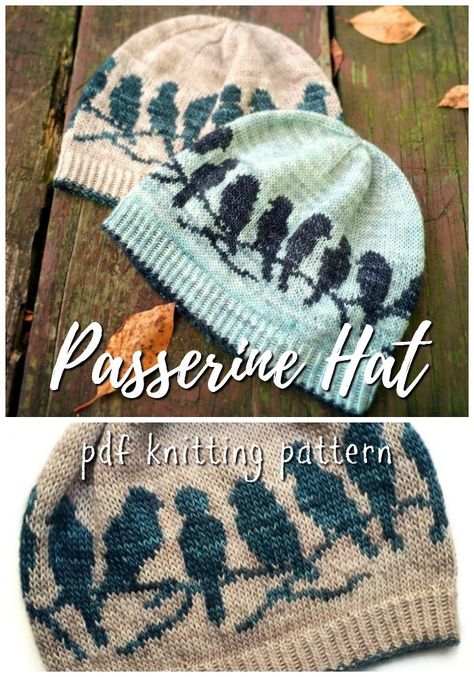 Beautiful knitting pattern for bird adorned knit hat. Love these birds on a branch on this lovely beanie! Great looking knitting pattern! #knitting #pattern #knit #knittingpattern #beanie #knitbeanie #beaniepattern #knitbeaniepattern #birdhat #bird #hat #toque yarn #crafts Knit Bird Hat, Bird Knitting Pattern, Knit Hat Patterns, Bonnet Knitting Pattern, Bird Hat, Knit Beanie Pattern, Birds On A Branch, Knitting Hats, Handmade Baby Shower Gift