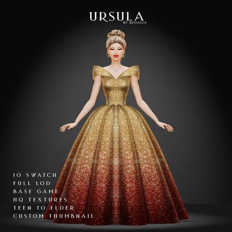 URSULA | Patreon Masculine Clothing, Royal Clothes, Sims 4 Dresses, Best Prom Dresses, Sims 4 Cas, Cc Sims, Princess Outfits, September 2022, Sims Mods