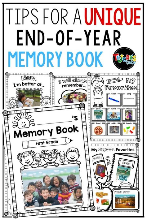 School Memory Book Printables, Prek Memory Book, Class Memory Book, Preschool Memory Book, Memory Book Cover, Memory Book Kindergarten, Audio Message, School Year Memories, Memory Book School