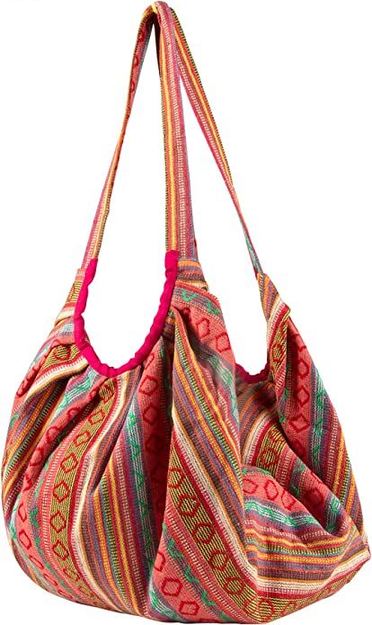 AmazonSmile: Tribe Azure Jacquard Cotton Shoulder Banana Style Fashion Travel Canvas Tote Bag Hobo Style Casual Market Purse Handbag (Pink) : Clothing, Shoes & Jewelry Leather Hand Bags For Women, Travel Canvas, Cotton Handbag, Fabric Sewing Patterns, Travel Tote Bag, Hobo Style, Handbags Casual, Black Leather Tote, Canvas Handbags